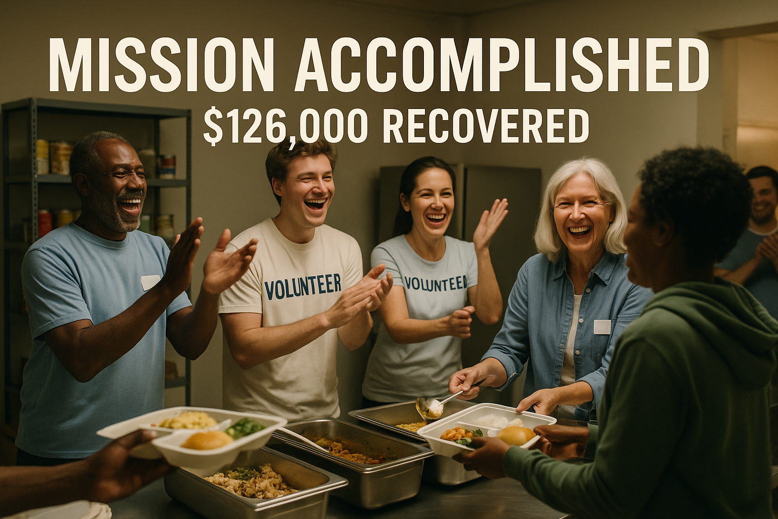 celebrating recovery of $126000 in donation revenue